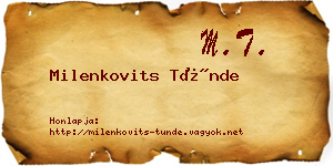 Milenkovits Tünde névjegykártya